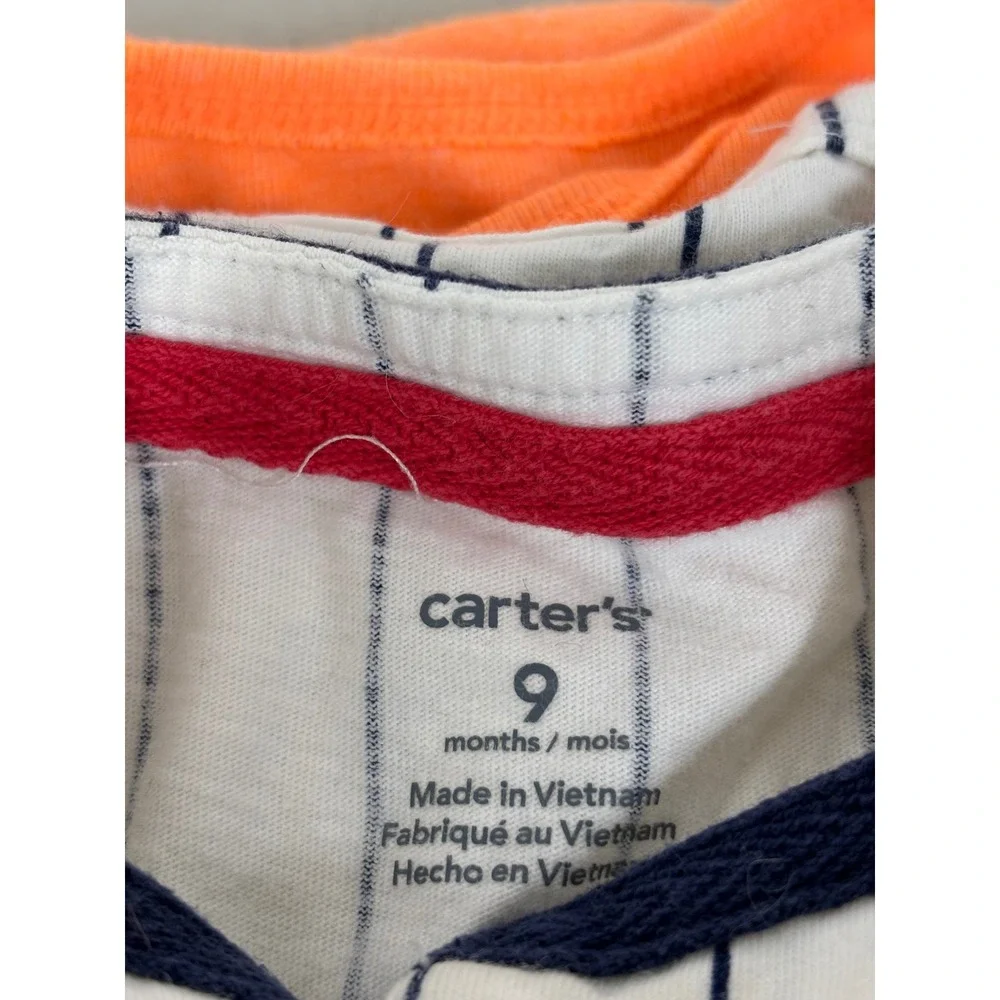 Carter's Baby Bodysuits 9‎ Months 4 Pack Mix Graphics Baseball Mr Fix It